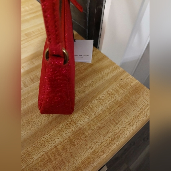Kurt Geiger Red Glitter Clutch - Picture 7 of 9